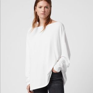All Saints M white Rita top boxy relaxed tee